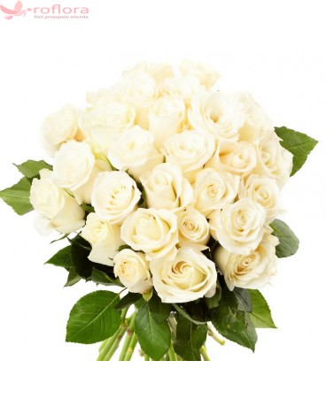 Deluxe Serenity - Buchet de 27 trandafiri alb crem