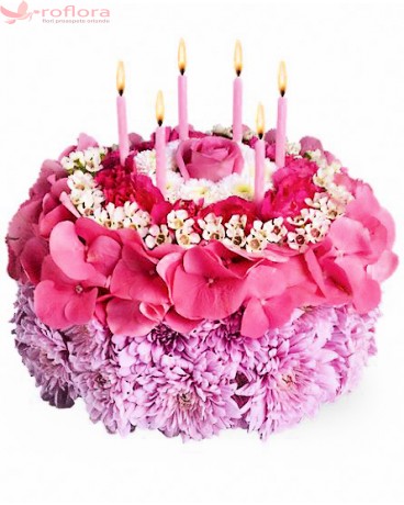 Make a Wish - Aranjament din crizanteme, hortensie, waxflower, trandafir si garofite