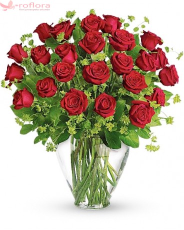 Parfumul Fericirii – Buchet cu 25 trandafiri rosii