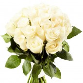 Serenity - Buchet de 25 trandafiri alb crem