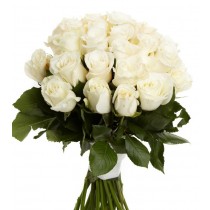 White Bloom - Buchet de 23 trandafiri alb crem