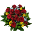 Gradina cu Flori - Cos cu trandafiri rosii si flori de sezon